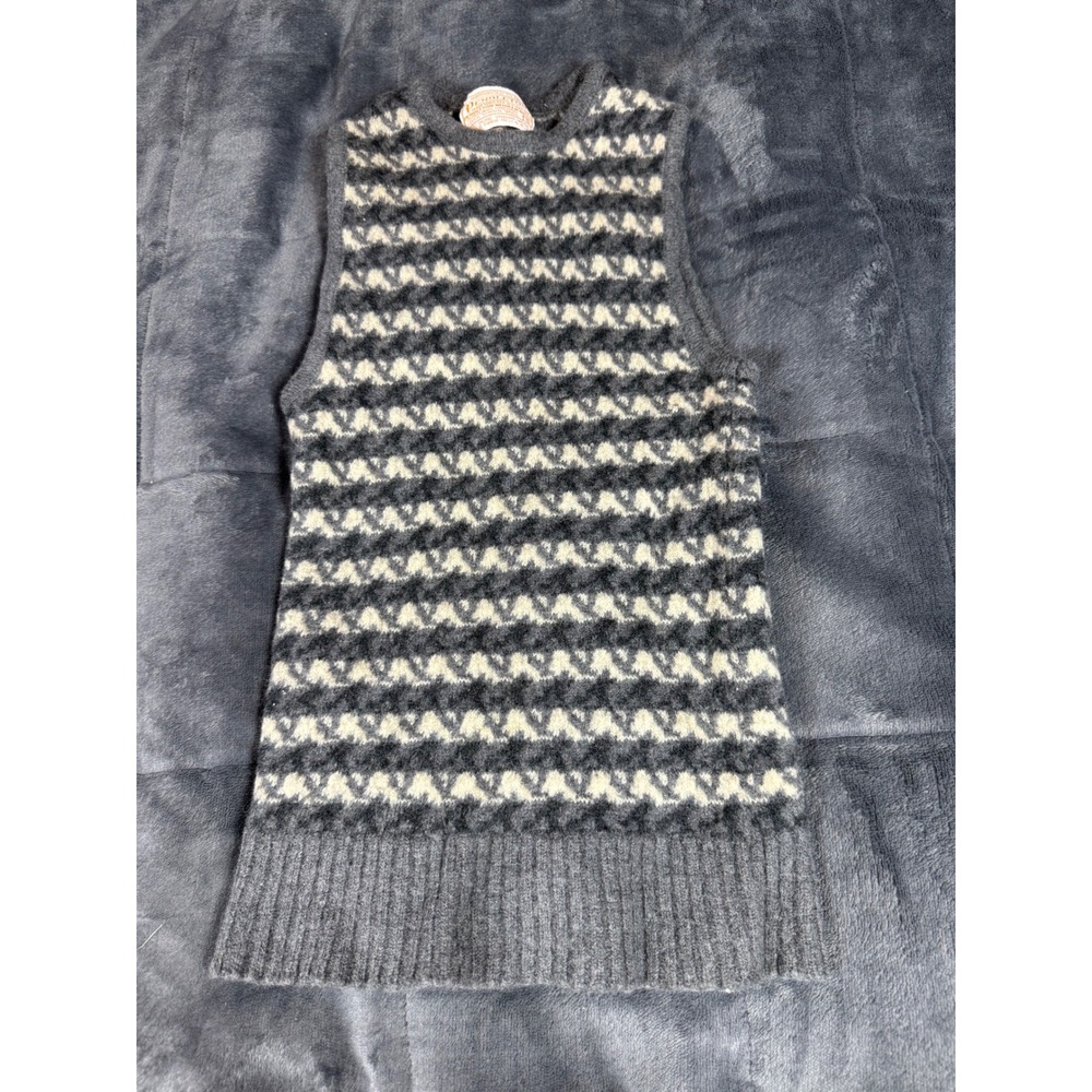 Pendleton Wool Vest Sweater Women's Small Gray‎ Cream Patterned Sleeveless